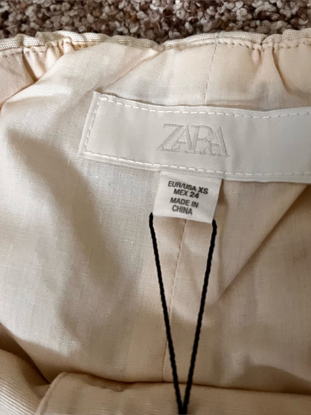 ZARA Buttoned Vest Top Vanilla Linen Blend Strapless Waistcoat XS NWT Summer - Picture 6 of 9